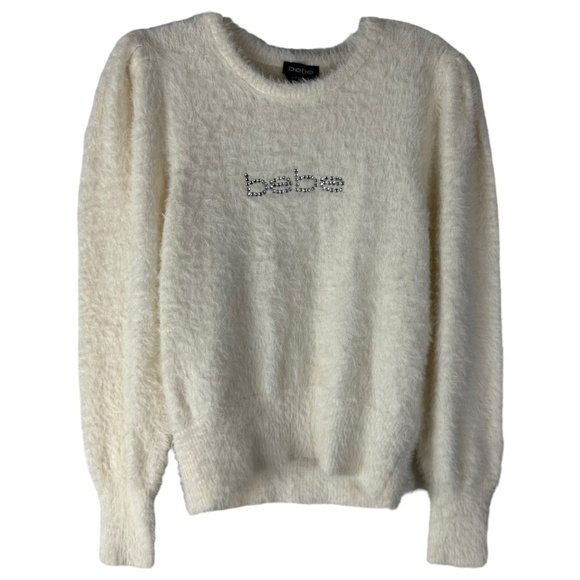 BEBE Y2k Fuzzy Stretchy Y2K Sweater SZ L - Picture 1 of 6